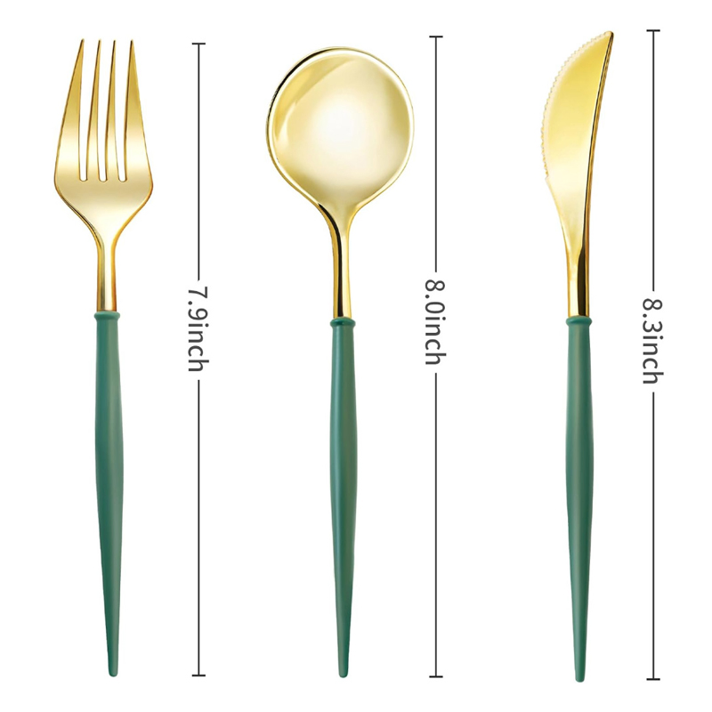 High Quality Luxury Disposable Cutlery Set Spoon Knife Tableware for Wedding, Parties