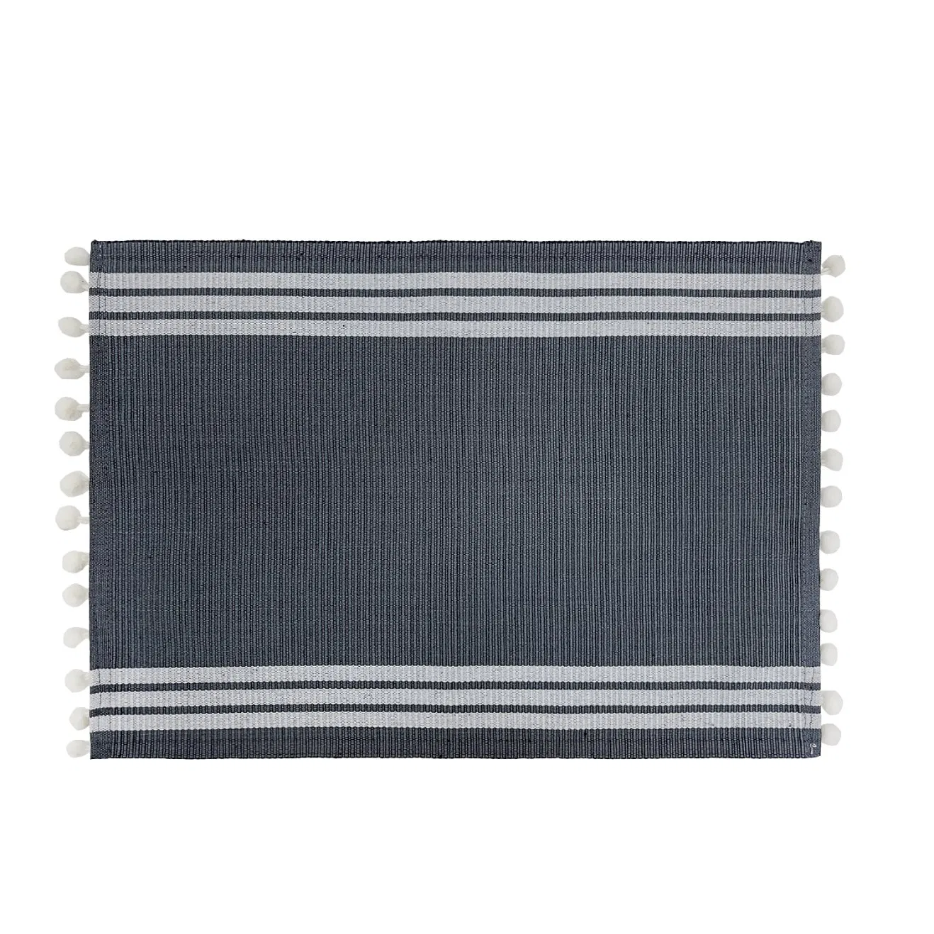 Fringed Stripe Tabletop Placemat Set for Dining Room Kitchen Table Decor