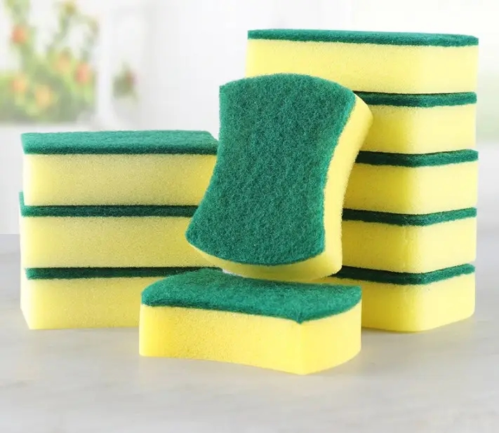 Dishwashing Sponge Kitchen Supplies Dishwashing Sponge Scouring Pad Household Cleaning Dishcloth High-Density Scouring Pad Sponge