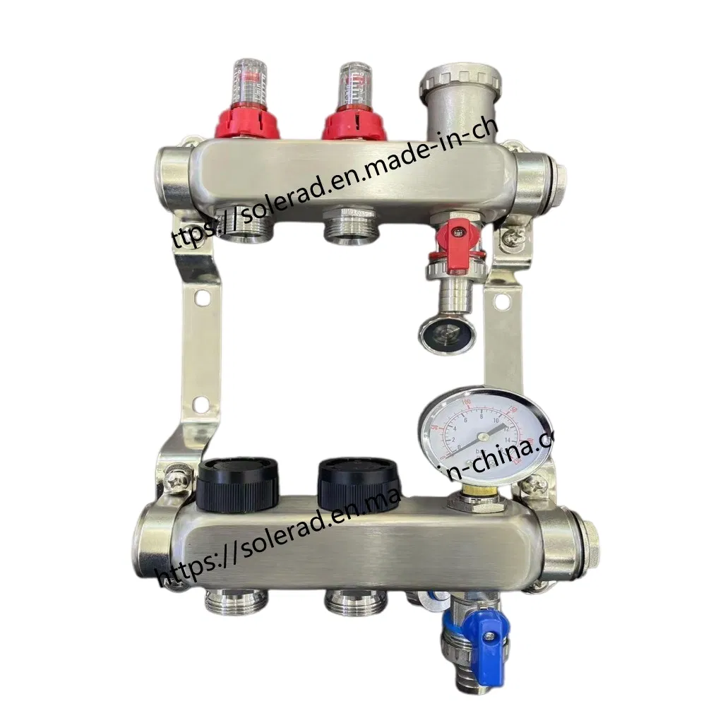 Sld 2-12 Port Stainless Steel Manifold Pre Assembled for Underfloor Heating Applications