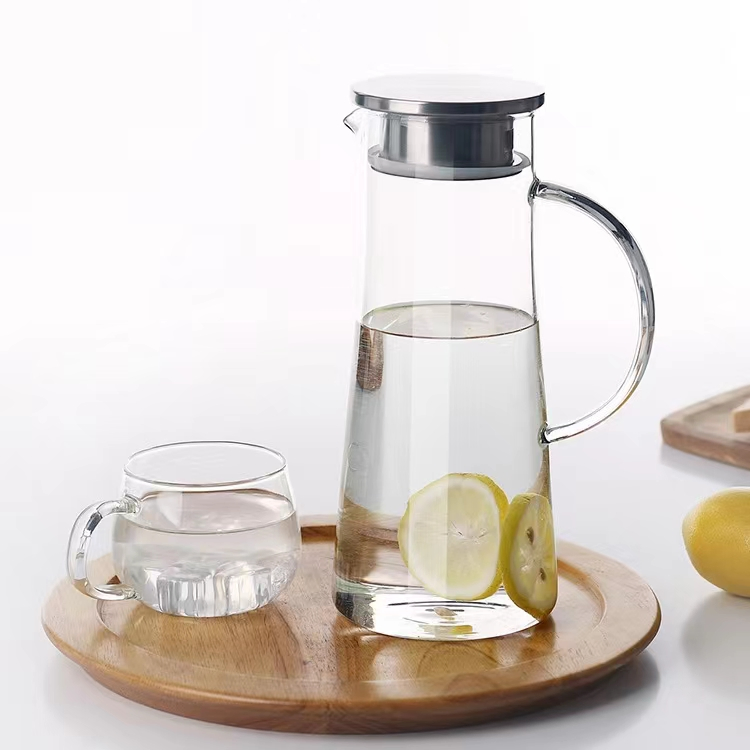 Kitchen Handled Glass Fruit Juice Ice Tea Container