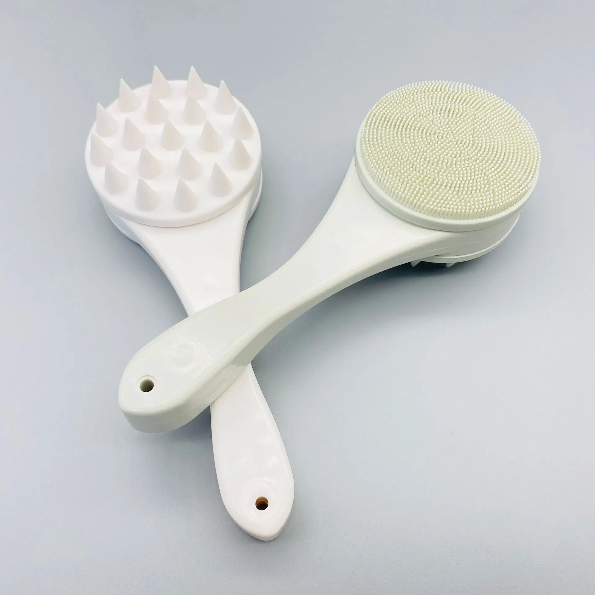 New 2-in-1 Silicone Facial & Scalp Massage Brush with Handle