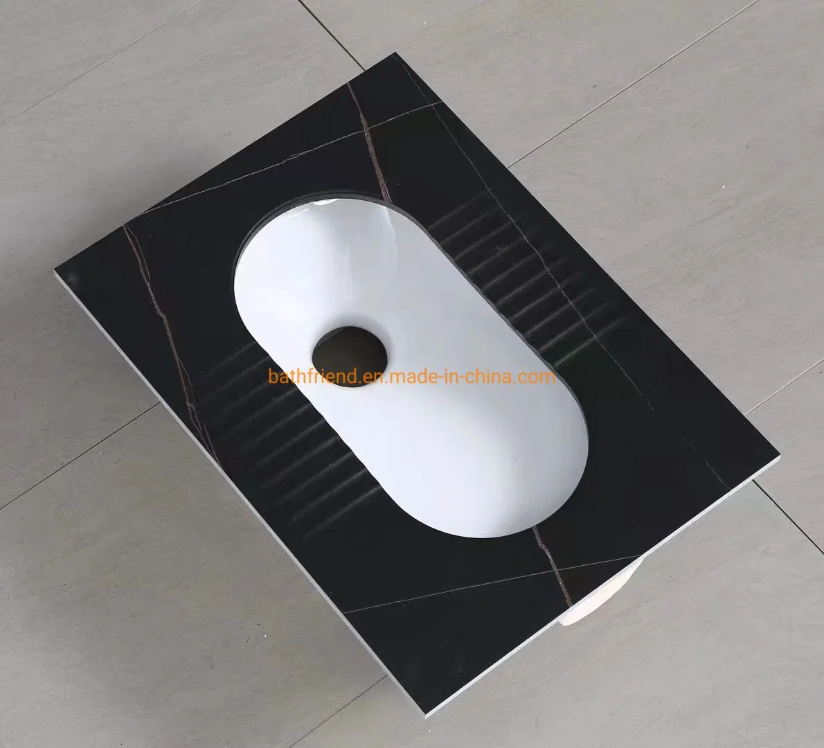 Modern Black Marble Pattern Squatting Pan Wc Toilet Public Squatting Toilet Pan