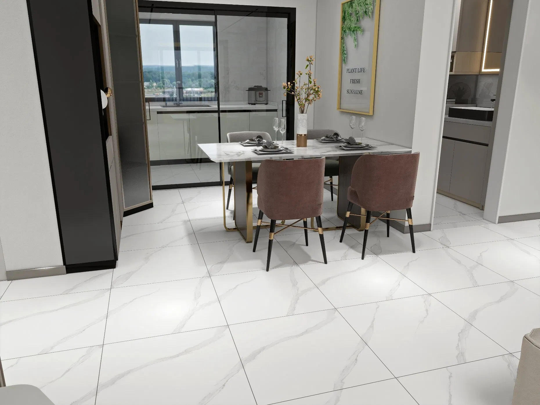 Newest Indoor Marble Porcelain Floor Tiles 1200*1200mm Glossy Ceramic Polished Glazed Tiles