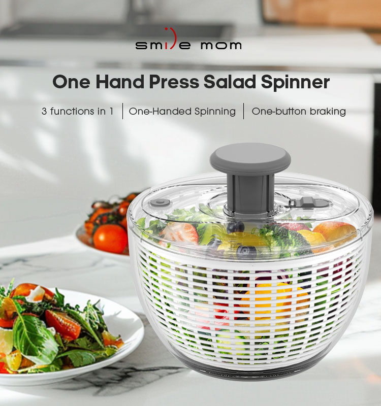 Eco-Friendly Vegetable Spinner Manual Salad Dryer Customized Kitchen Gadget