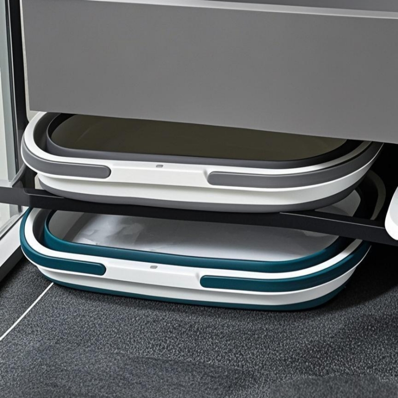 Household Collapsible Mop Basket Portable Plastic Cleaning Washing Bucket with Handle