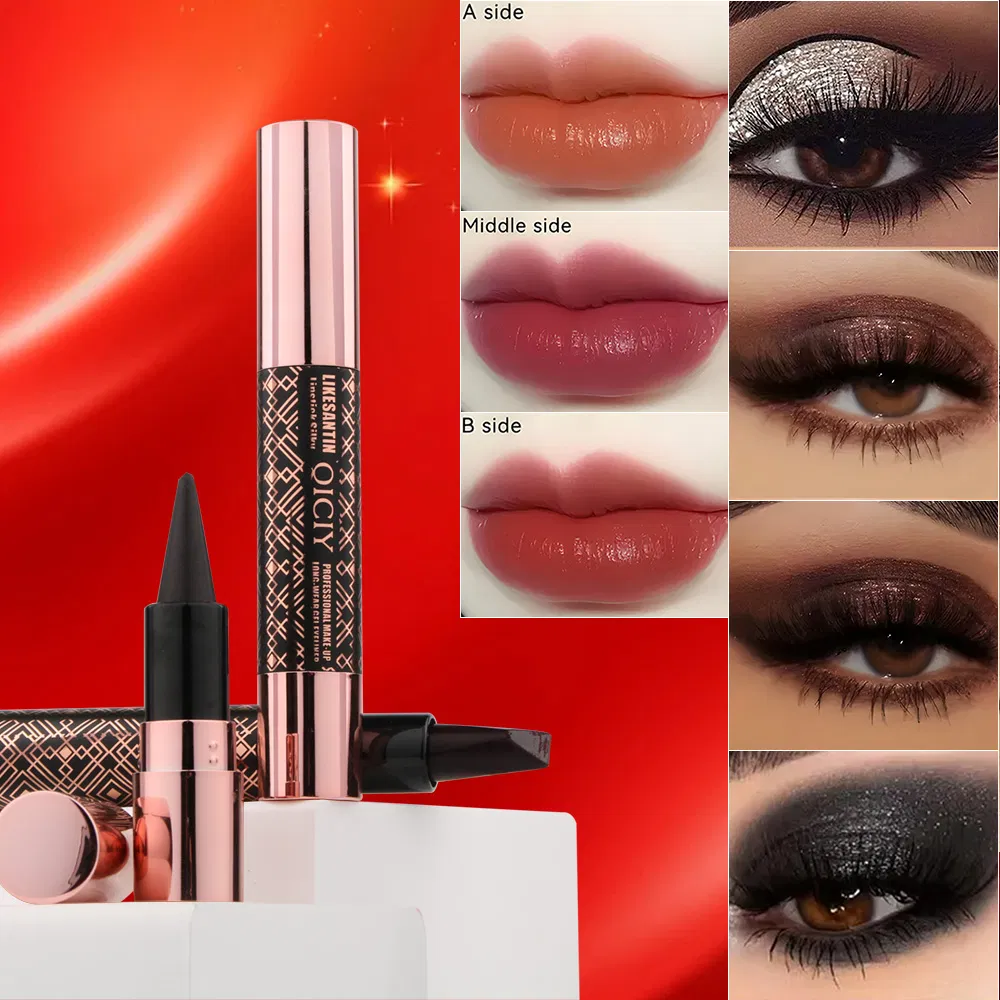 Cosmetic 6g 3 Color Lipstick + Eyeliner Makeup Set