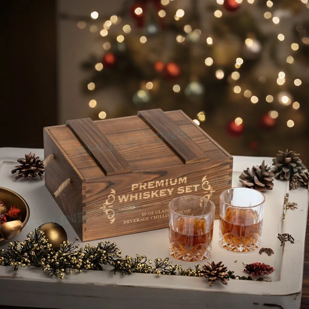 Crystal Clear Old Fashioned Whiskey Glass High Quality Customized Whiskey Set Birthday Gifts for Men