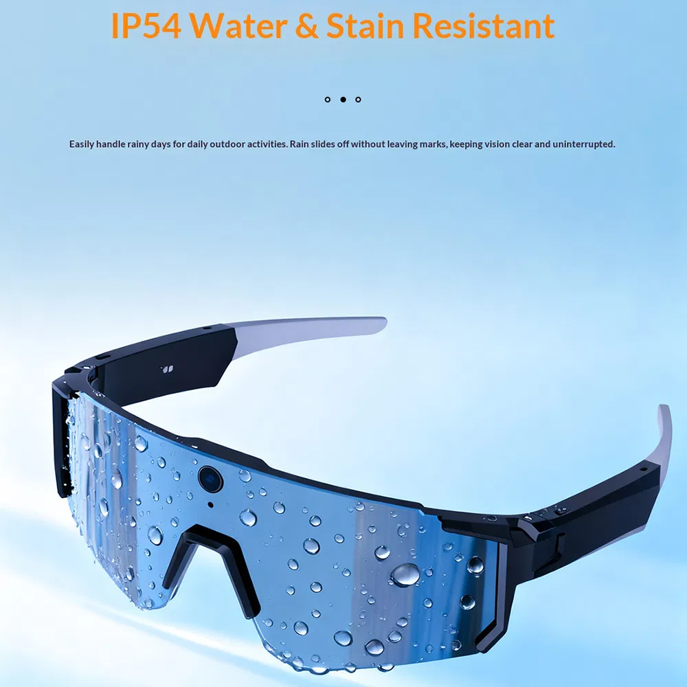 Умные очки V06 с камерой 8Мп, Bluetooth 5.3, оранжево-красные