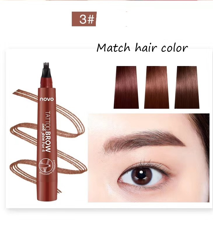 Nv313 Novo5247 Four Branch Durable Water Eyebrow Pencil 4 Colors Have Stock