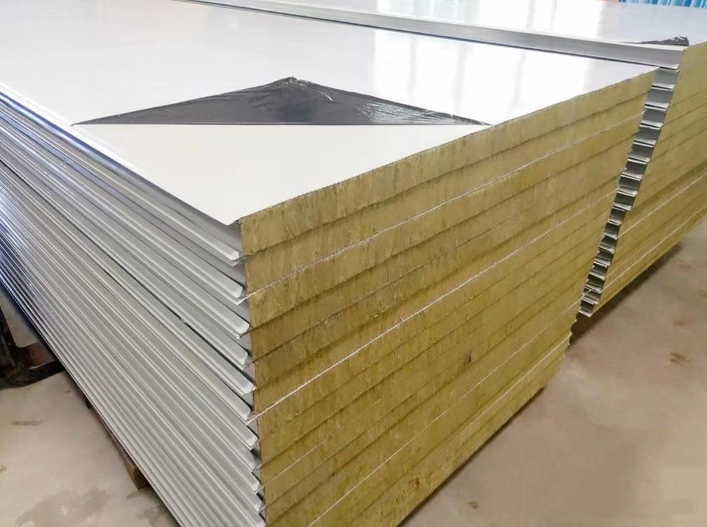 Customized Chinese Manufacture Price Customized Fireproof Prefabricated Container Home Roof Rock Wool Thermal Insulation Roofing Sandwich Board Wall Panel