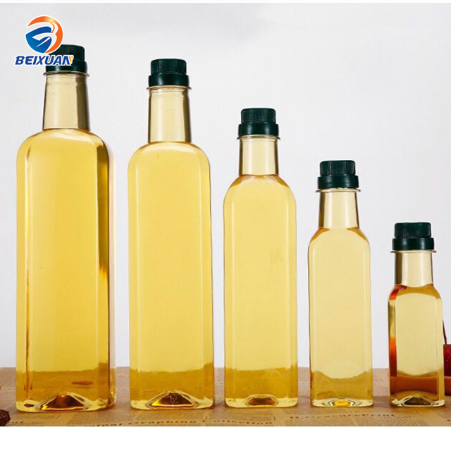 Wholesale 1000ml Transparent Square Plastic Olive Oil Bottle with Cap