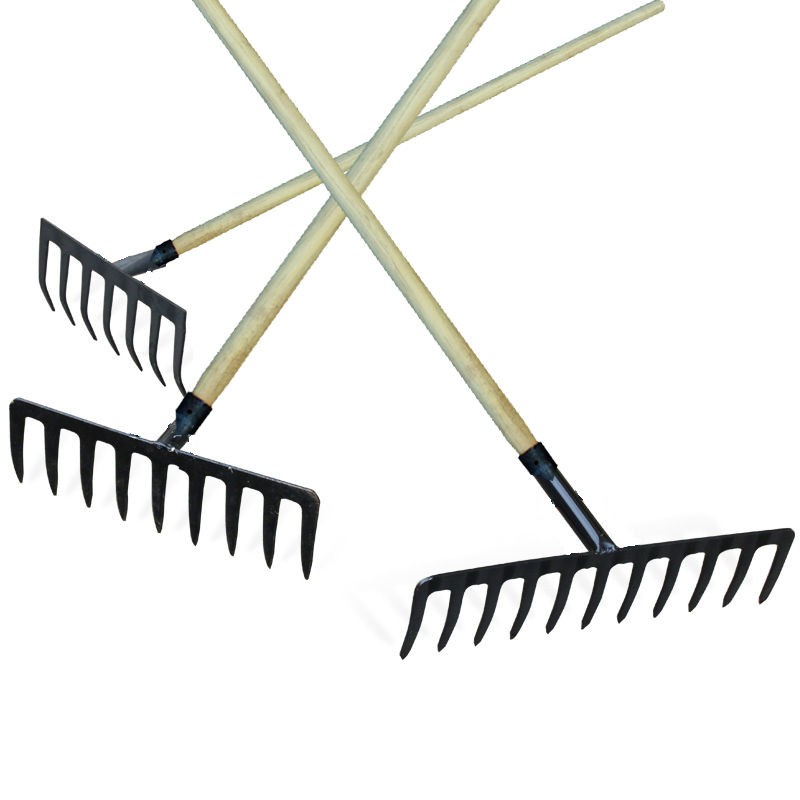 Hautine Hot Sell Lawn Rake with Wood Handle