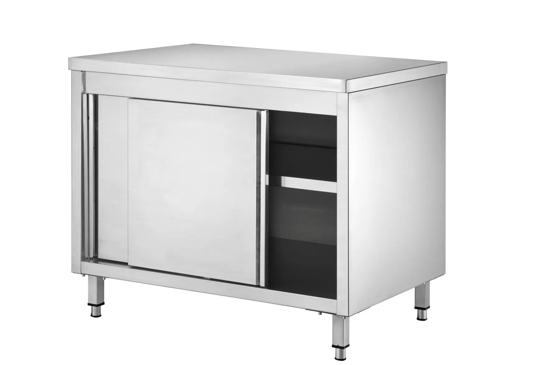 Stainless Steel Sliding Door Work Cabinet Without Backsplash 600mm Width Lh600X850