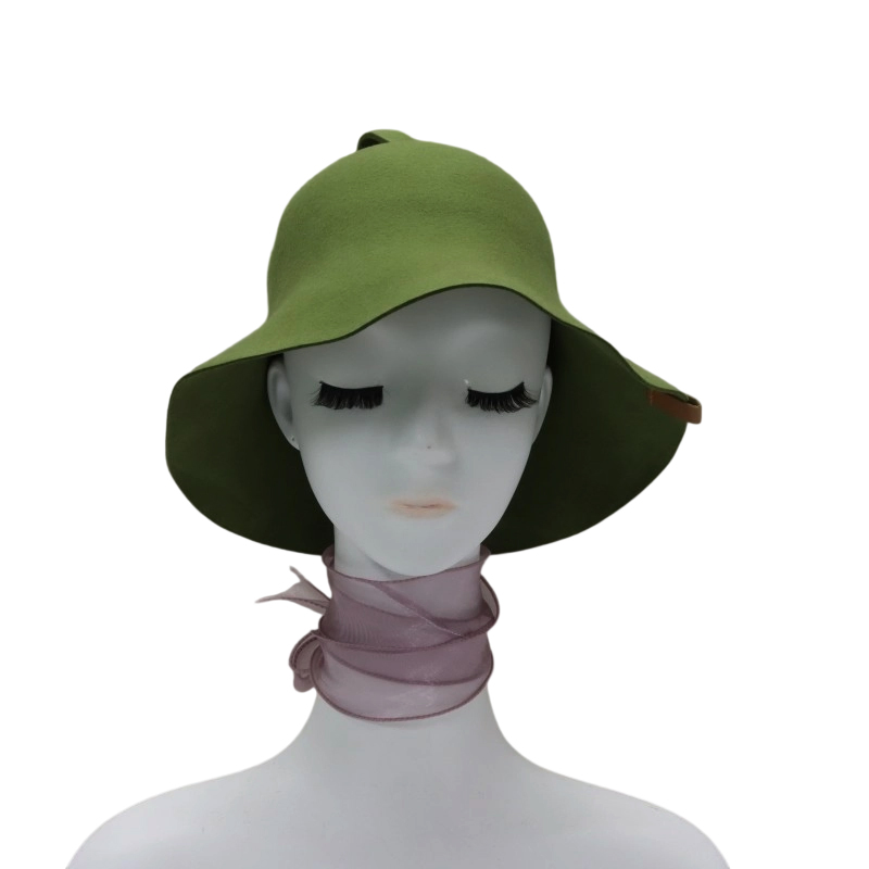 Design Logo Soft Merino Wool Felt Design Sauna Hats Reusable Shower Caps for Hair Use