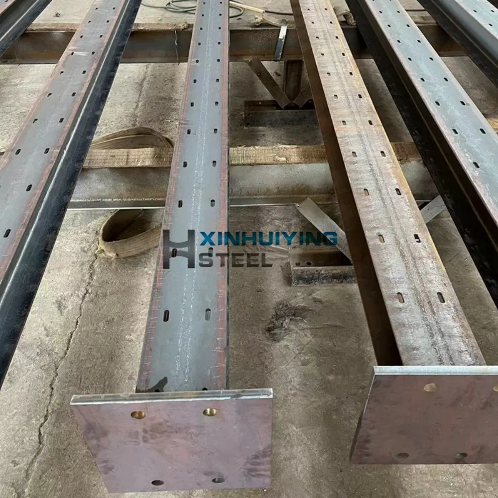Hot Rolled Galvanized Steel Welded Base Plate Prefabricated Steel H Shape Column