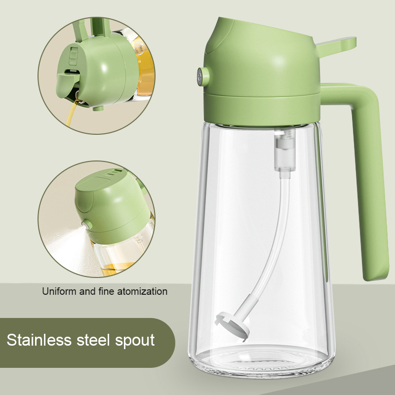 Olive Oil Dispenser Sprayer Glass Bottle Pour 2 in 1 Oil Spray Bottle