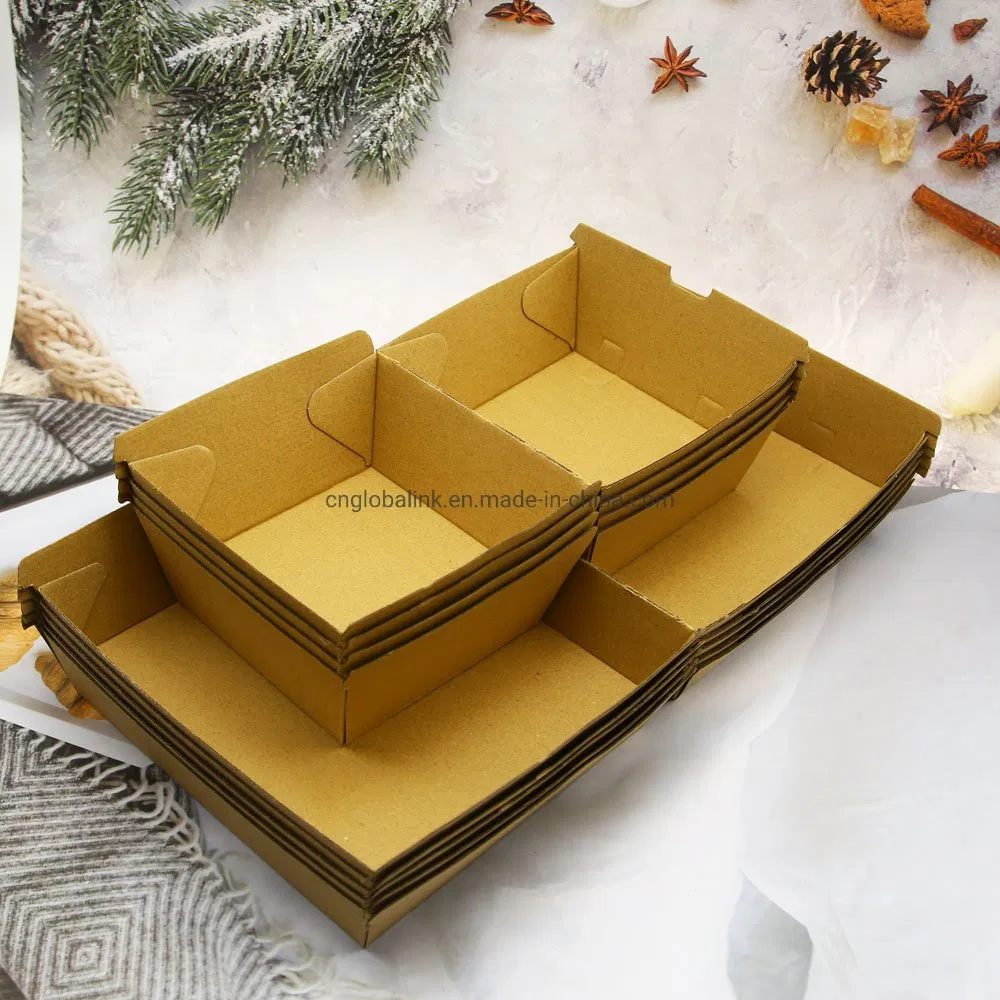 Disposable Take-out Food Packing Corrugated Cardboard Brown Paper Box