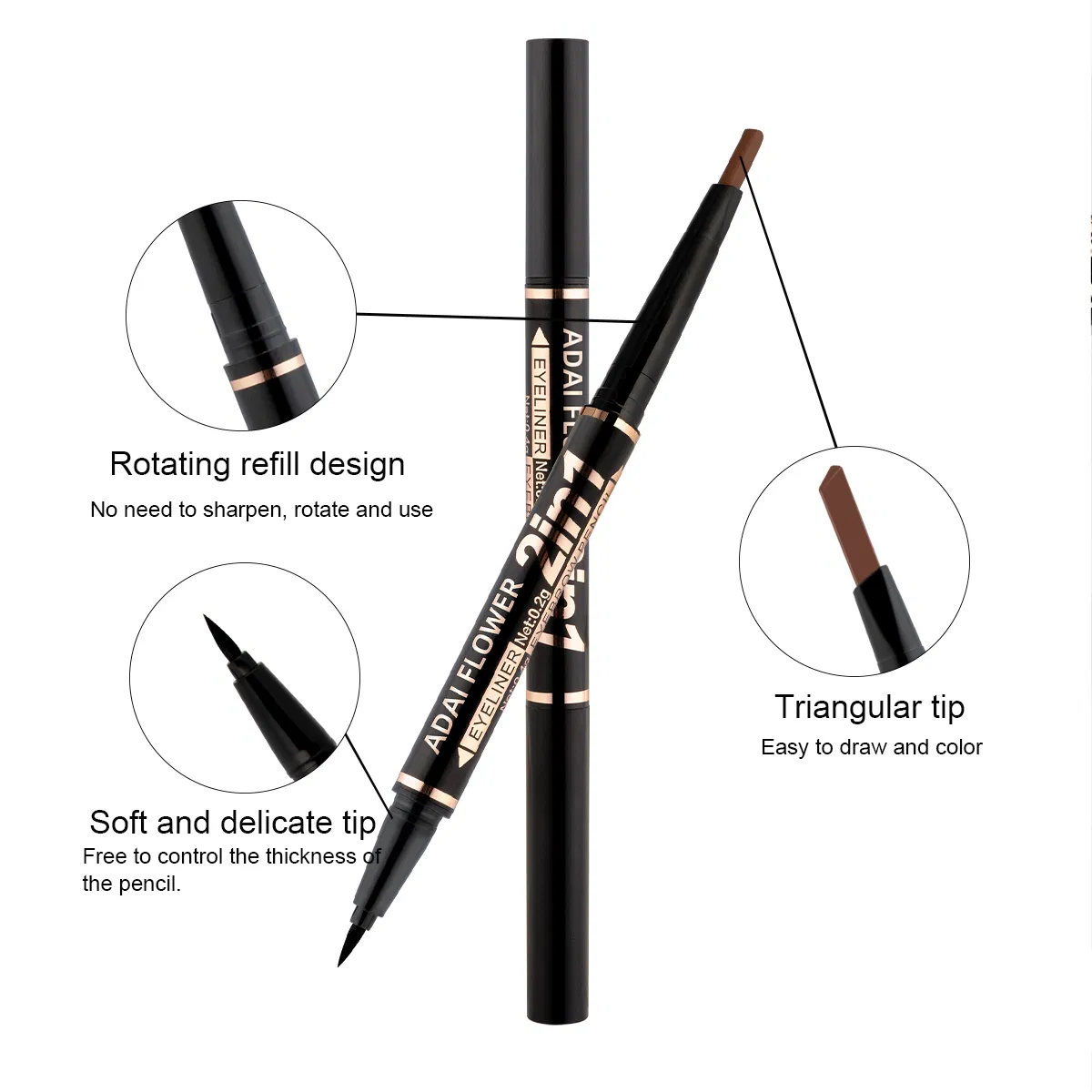 Best Waterproof Long Lasting Grey Black Brow Eyebrow Pencil Eyeliner Cosmetic