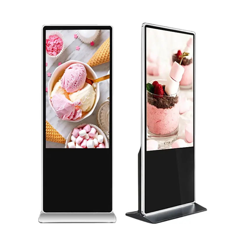 43 Inch Floor Standing Indoor All-in-One Kiosk Smart Split-Screen Advertising Machine Digital Signage for Shopping Mall