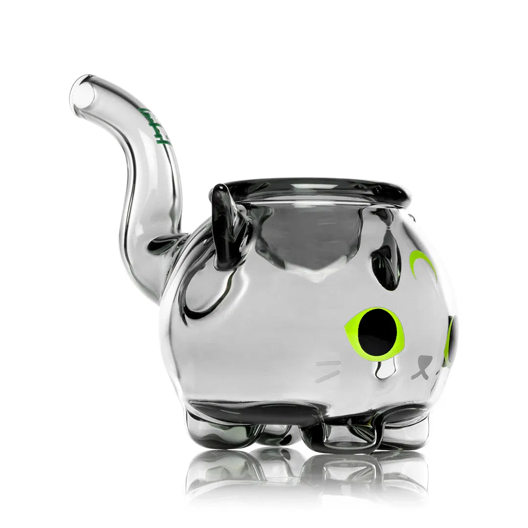 3"Long 2"Diamete Dry Herbs or Tobacco Hookah Pipe Glass Black Cat Handpipe
