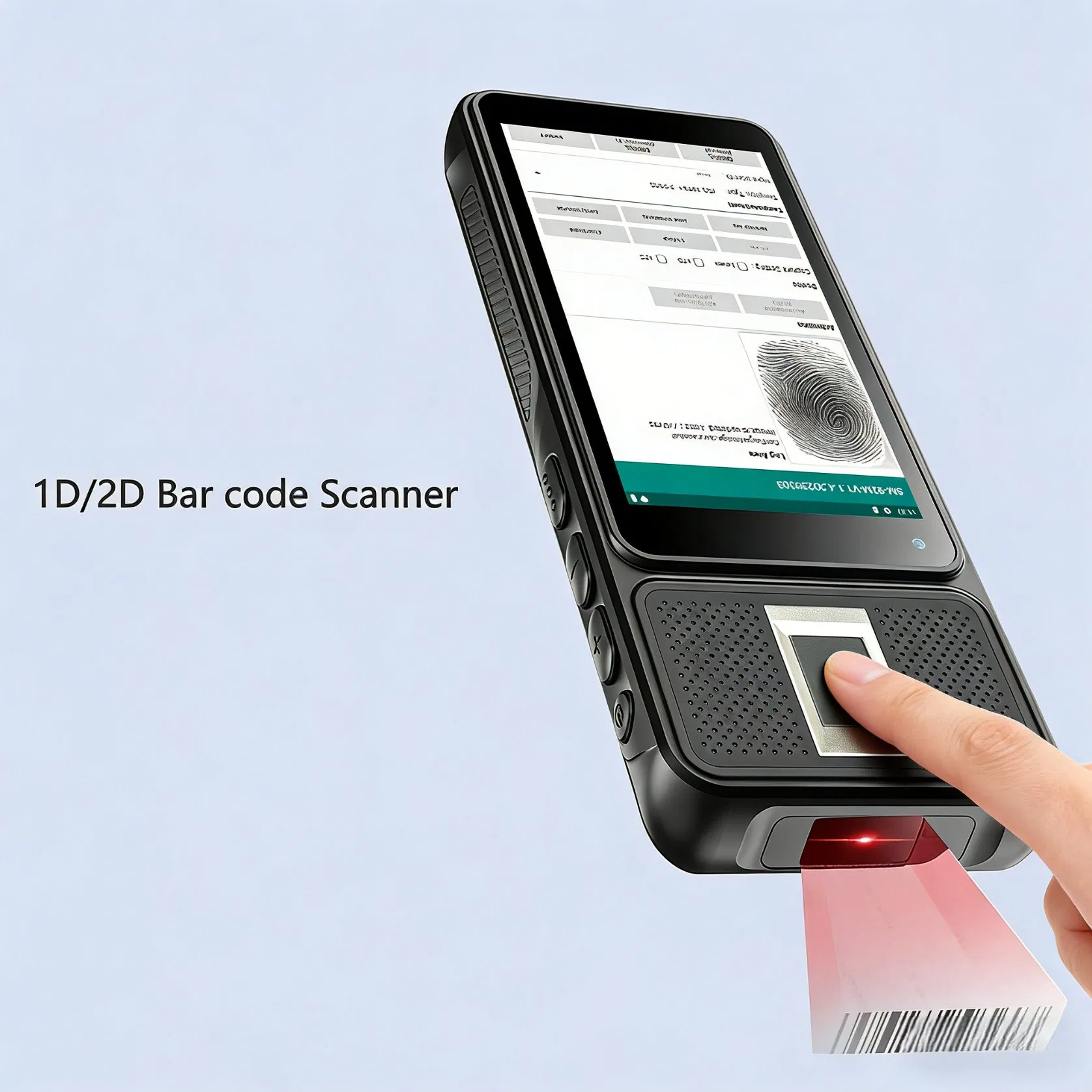 Android 4G Rugged Wireless Handheld PDA 1d 2D Qr Code Scanner Mobile Data Terminal Fap30 Fingerprint Scanner