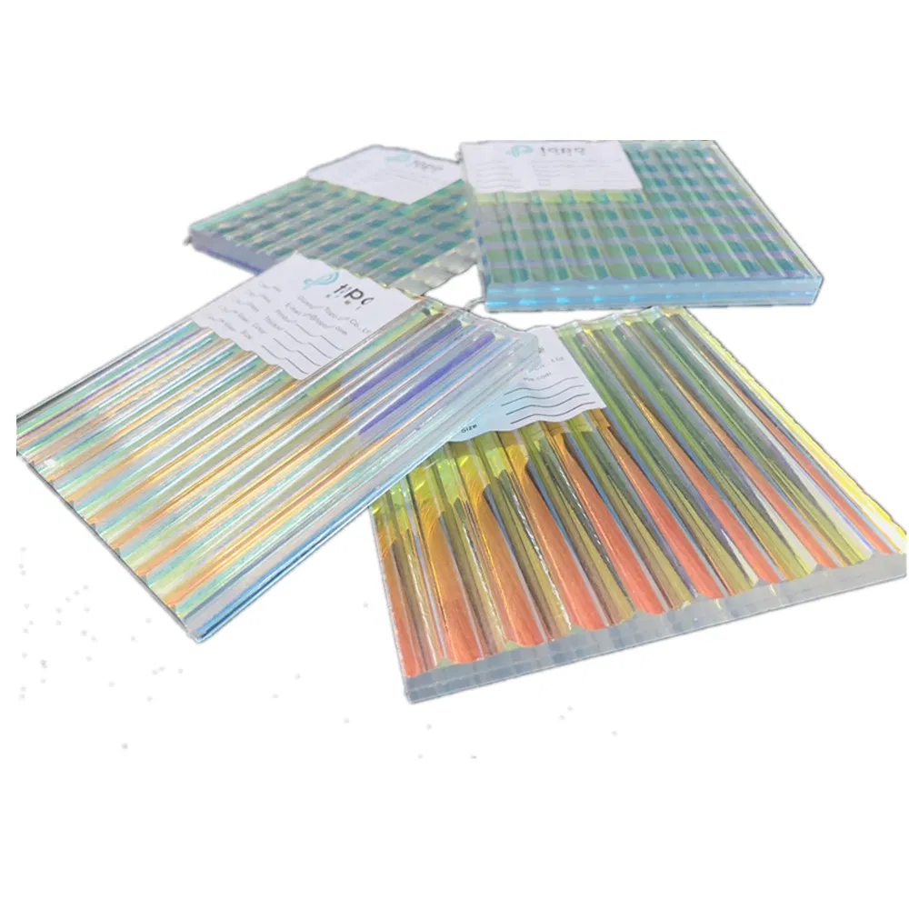 2PCS Pattern Glass with Colorful PVB Film for Laminated Glass (LG-TP)
