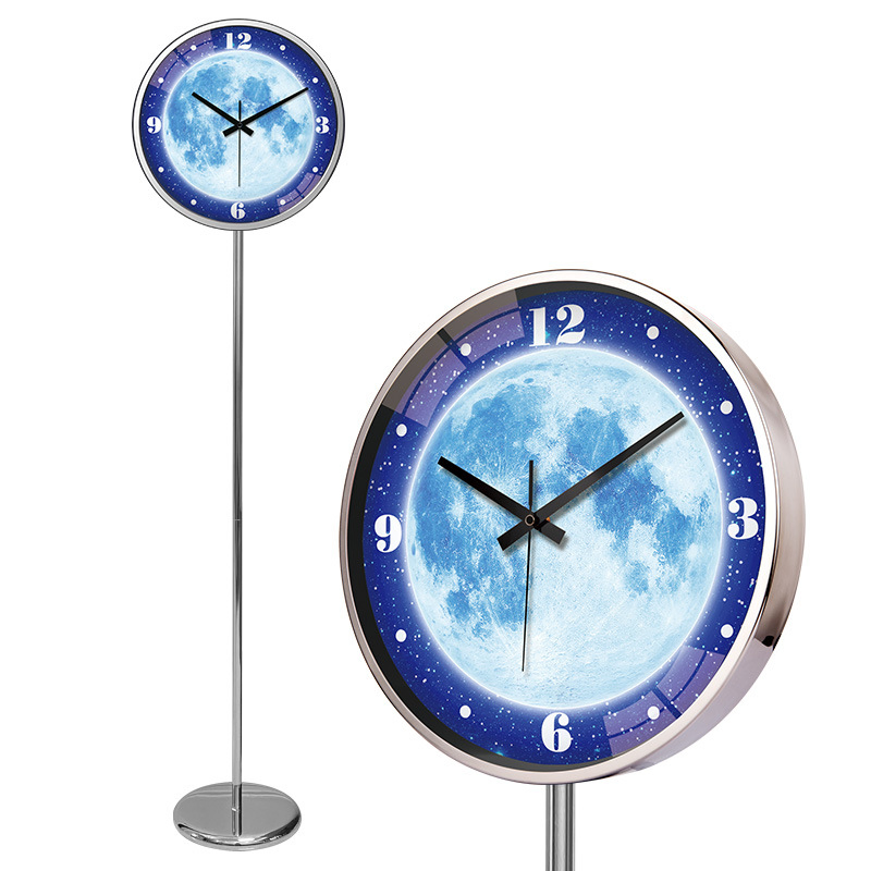 Best Selling Sound Control Luminous Smart Living Room Mute Standing Floor Clock