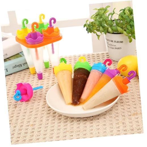 Plastic Umbrella-Shaped Ice Lolly Moulds 6 Cells Popsicle Mold