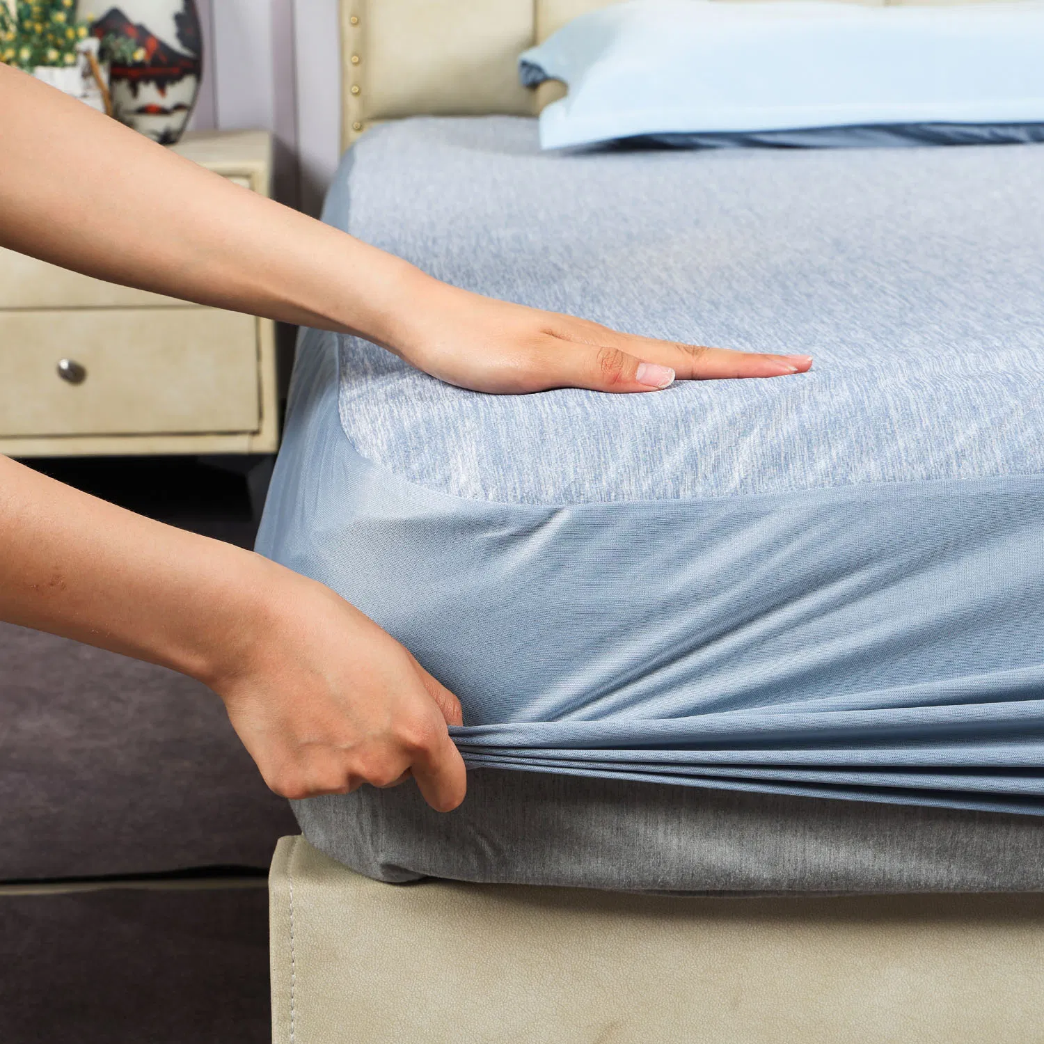 Cooling Waterproof Mattress Cover, Mattress Topper, Bed Cover, Breathable Durable Washable