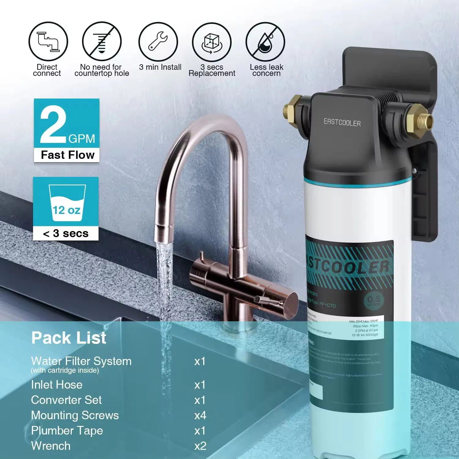 Многоступенчатый фильтр для воды под мойку с угольным блоком