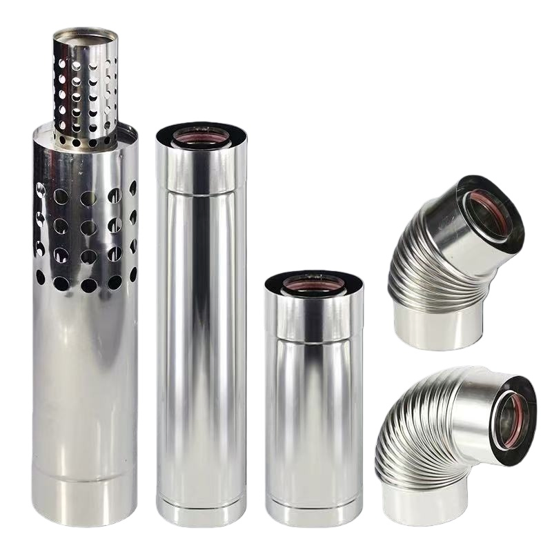 Stainless Steel Coaxial Chimney Pipe 60 / 100 mm Length 850 mm for Boiler / Stove / Water Heater