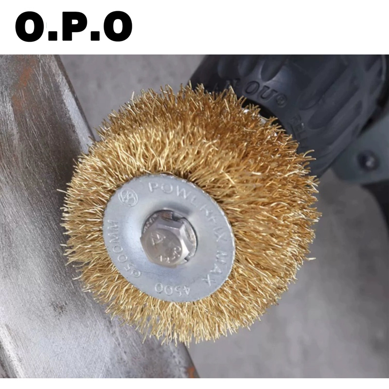 Медная стальная щетка для дрели, удаление ржавчины