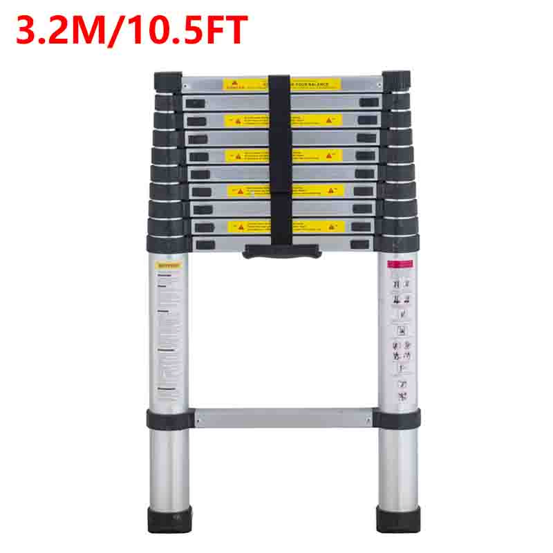 Portable 2.6 Meter Easy-Store Folding Step Loft Ladder Retractable Foldable Aluminum Telescopic Ladder Tent Accessory