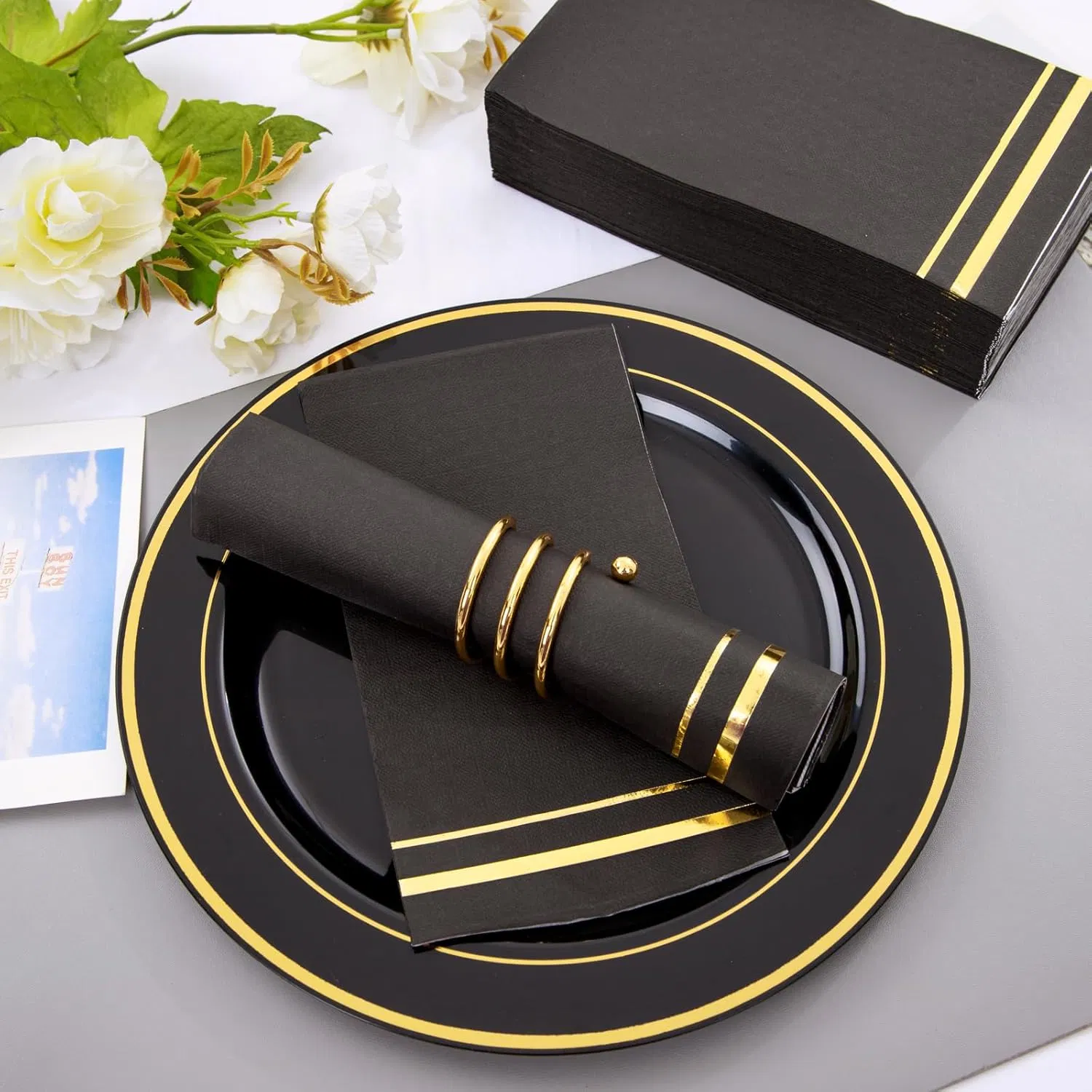 Elegant Premium Black Disposable Napkins for Special Occasions