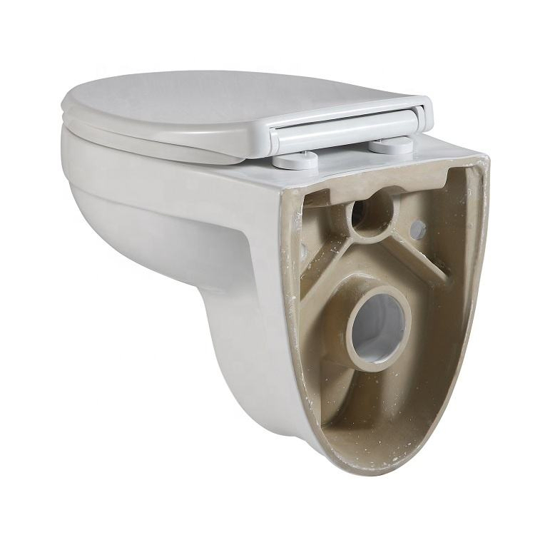 Bathrooms Unique CE Standard Oval Wall Mount Toilet with UF Seat Covers