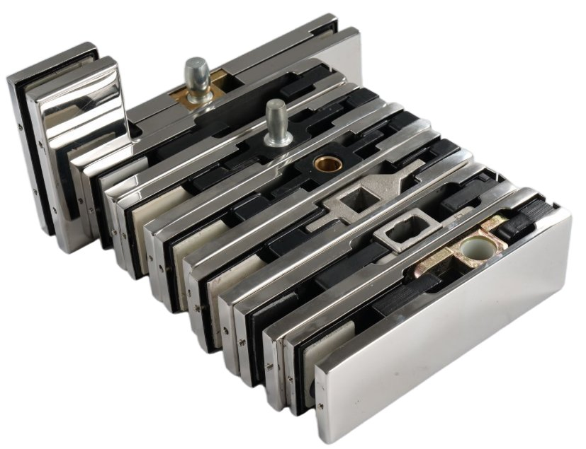 Sqaure Type Glass to Wall Lock Patch Fitting Square Twist Door Lock with Knob