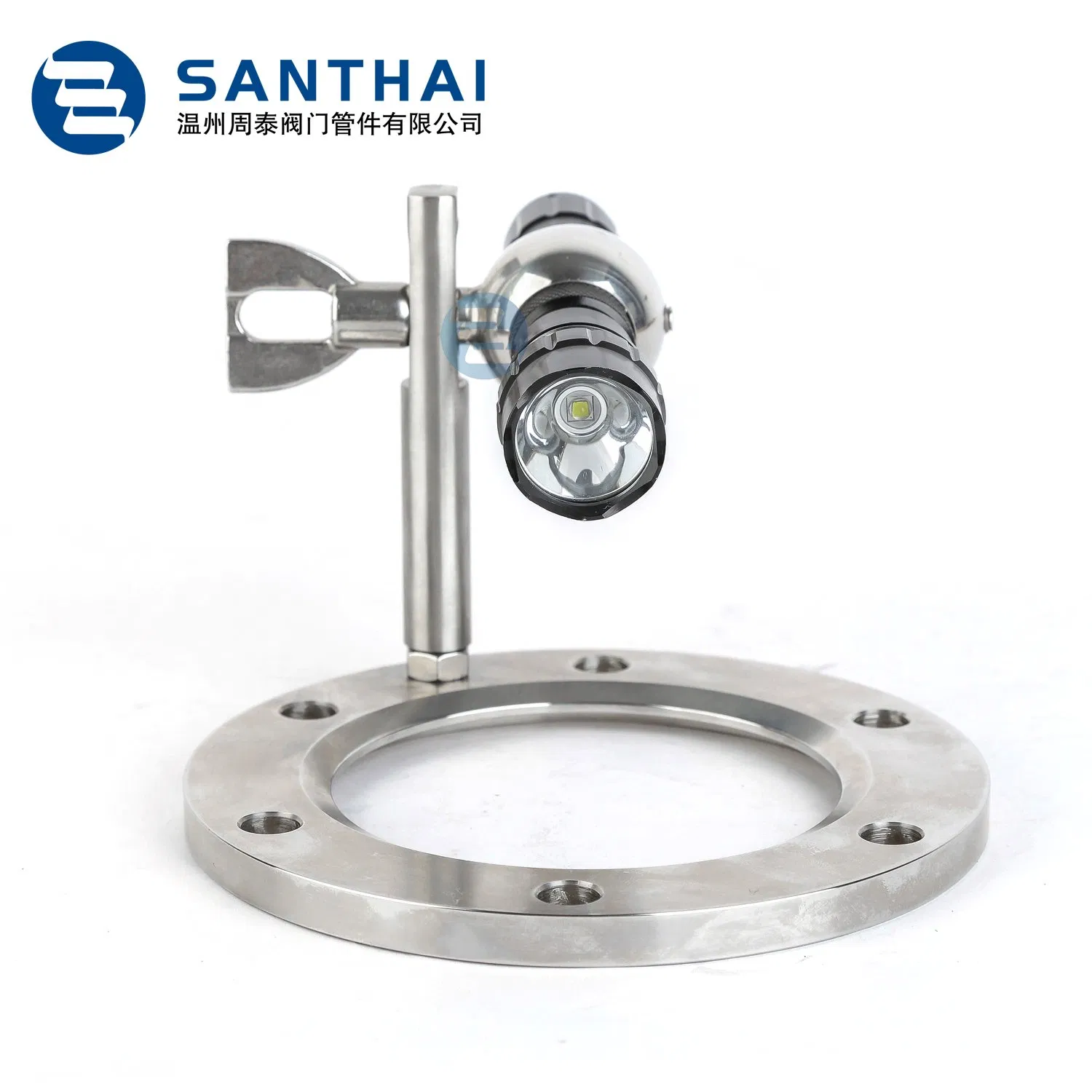 Santhai SS316L Union Type Sight Glass Fitting, CNC Machining, Tempered Glass