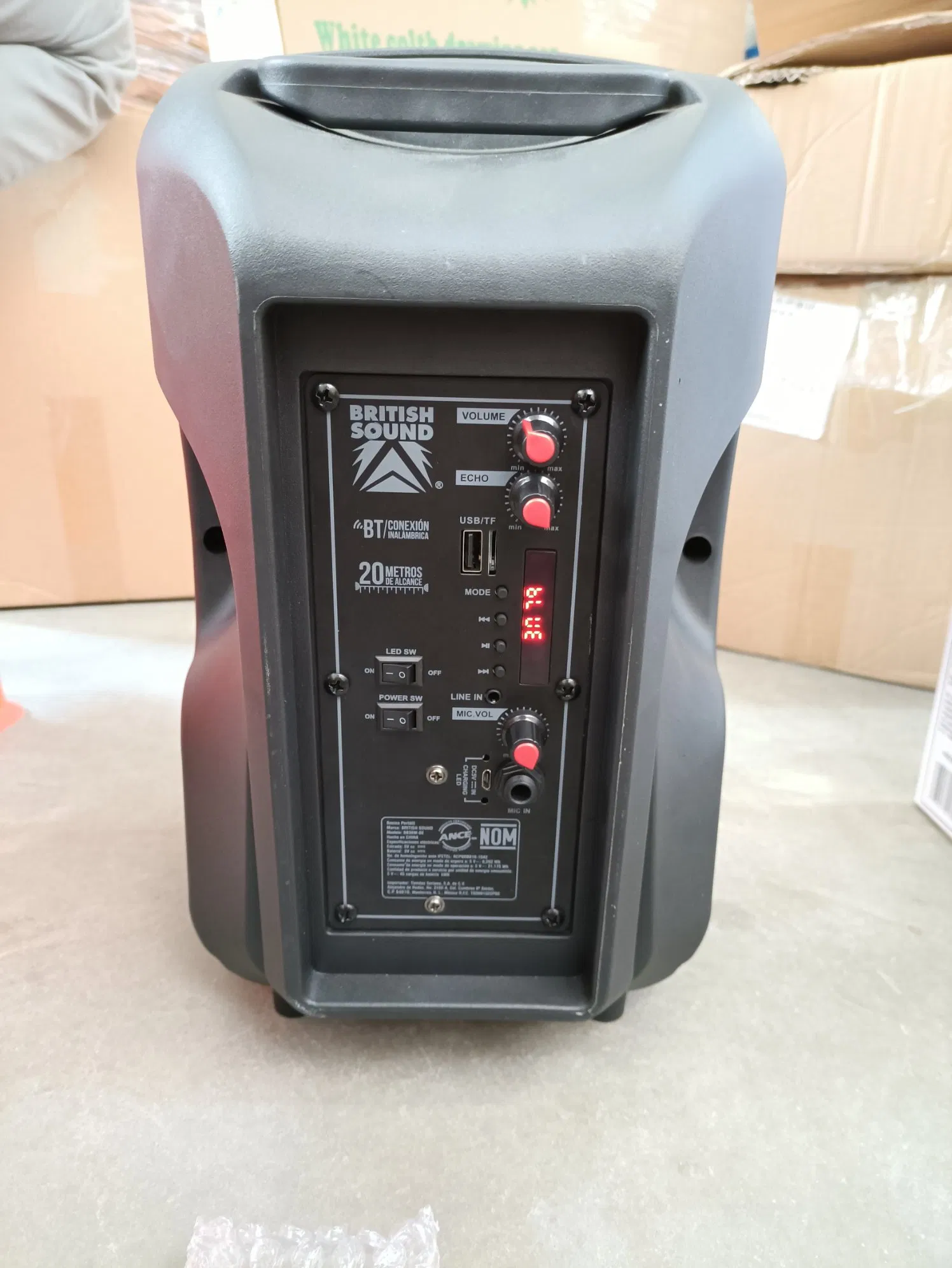 8 Inch PA Bluetooth Multimedia Wireless Speaker with LED Light Portable Sound Box Rechargeable Audio Box with LED Light Speaker