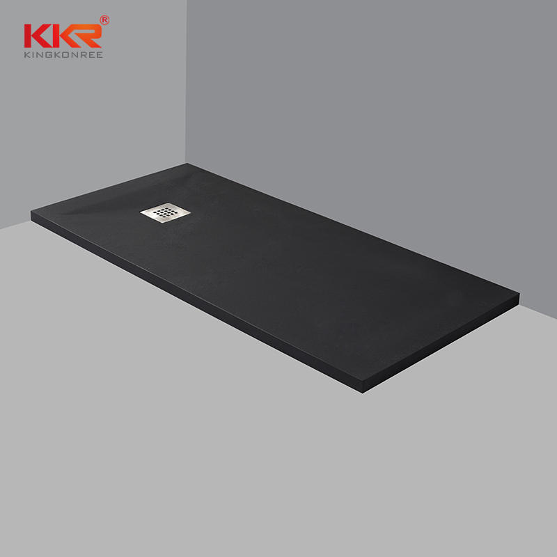 Black Shower Base Tray Acrylic Solid Surface Shower Tray OEM