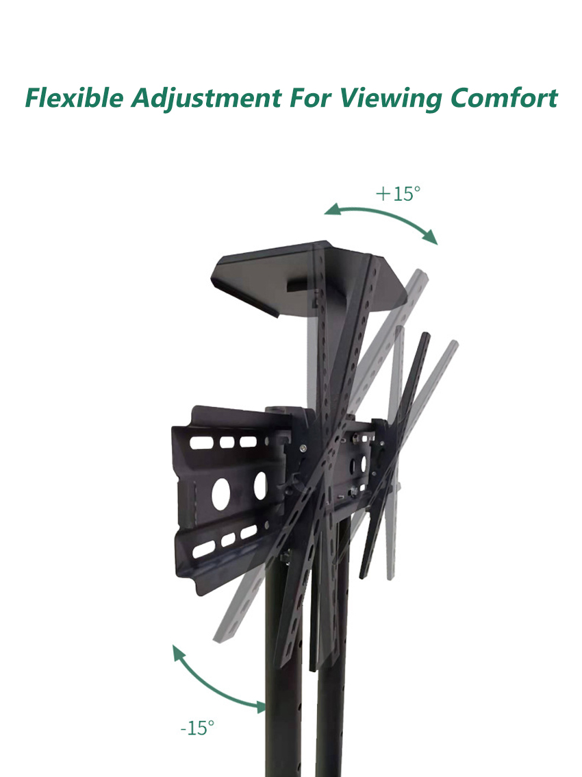 Aluminum Alloy Mount TV Mobile Cart Bracket Free Lifting 32"-65" LED LCD Plasma TV Trolley Stand with Wheels