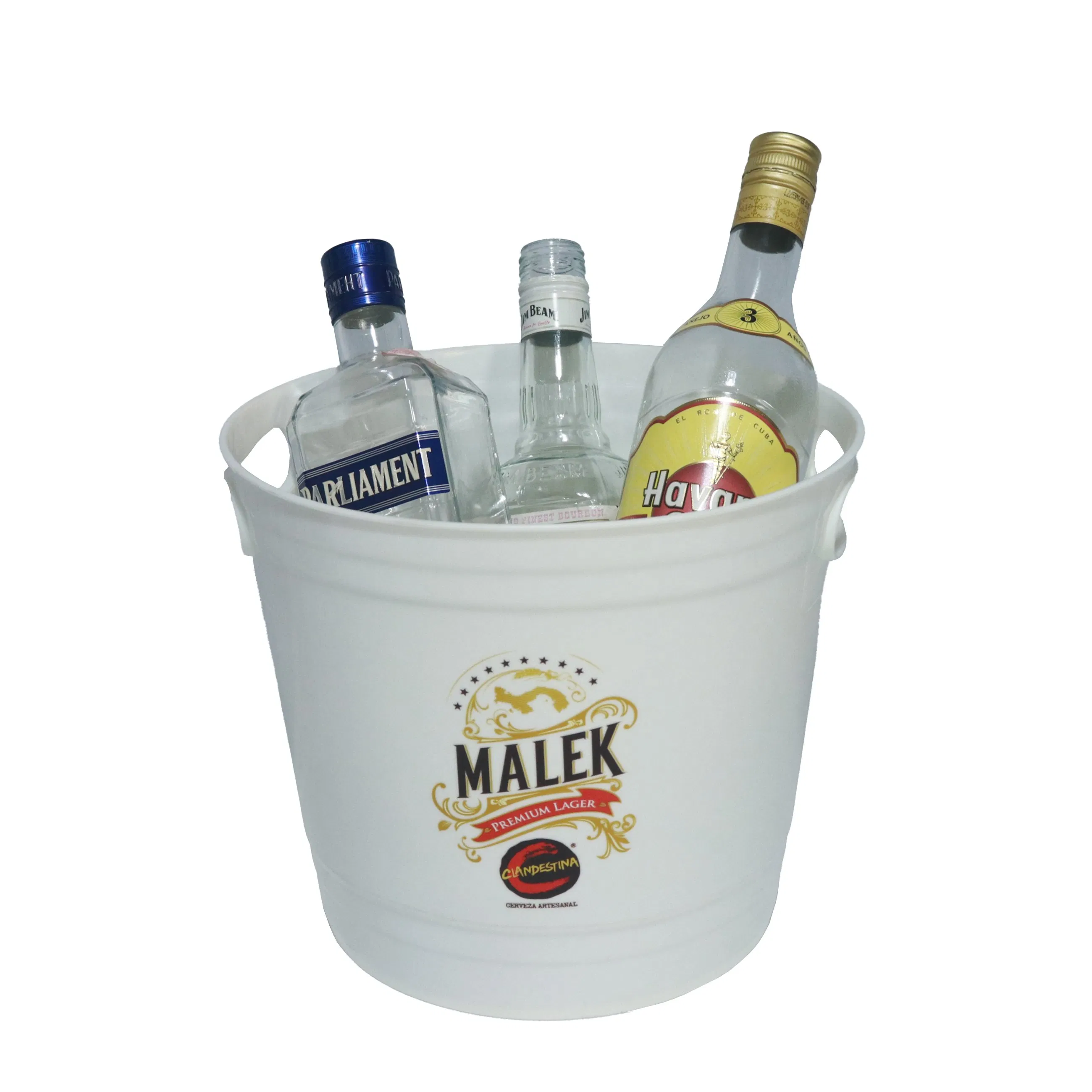 Single Color Double Color Transparent Style Frosted Style 1L 3L 4L 5L 8L 10L 12L Ice Bucket Plastic Square with LED for Amsterdam Big Rock