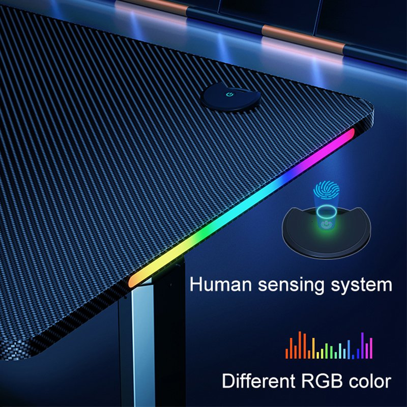 Factory Supply Home Bedroom Writing Desk Corner Gaming Desks Computer Table with LED Lights