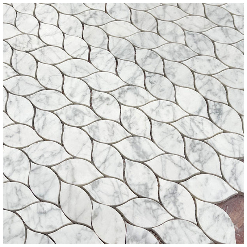 Bianco Carrara White Marble Leaf Mosaic Tiles