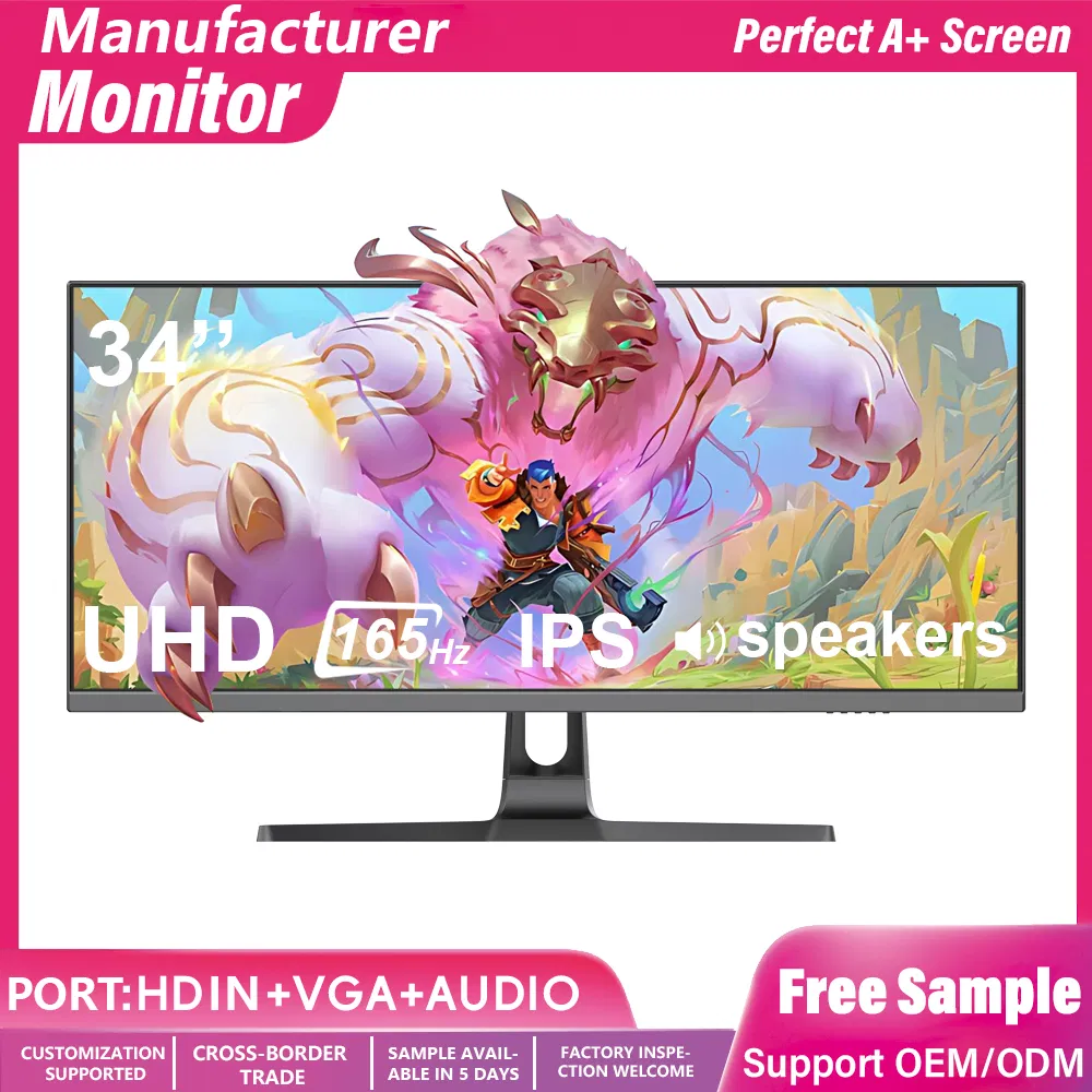 2K/4K Curved Gaming Monitor LCD Display 165Hz Refresh Rate Technology