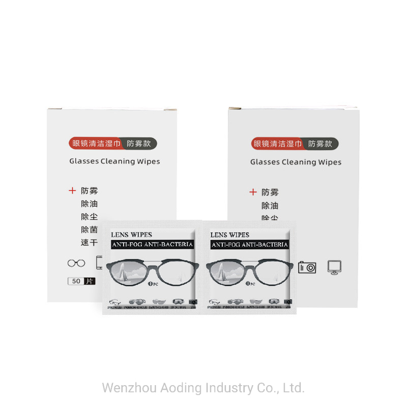 Disposable Pre Moistened Anti Fog Glasses Lens Cleaning Wipes for Eyeglasses