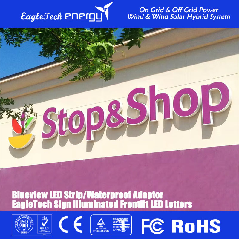 LED Channel Stainless Steel Metal 3D Acrylic Illuminated Sign Light up Luminous Plastic Frontlit Letter