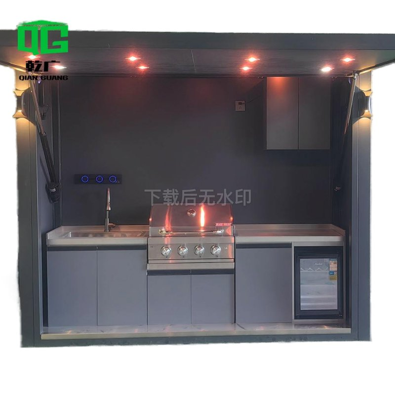 Modular Galvanized Steel System with Marble Tops for Luxury Villas