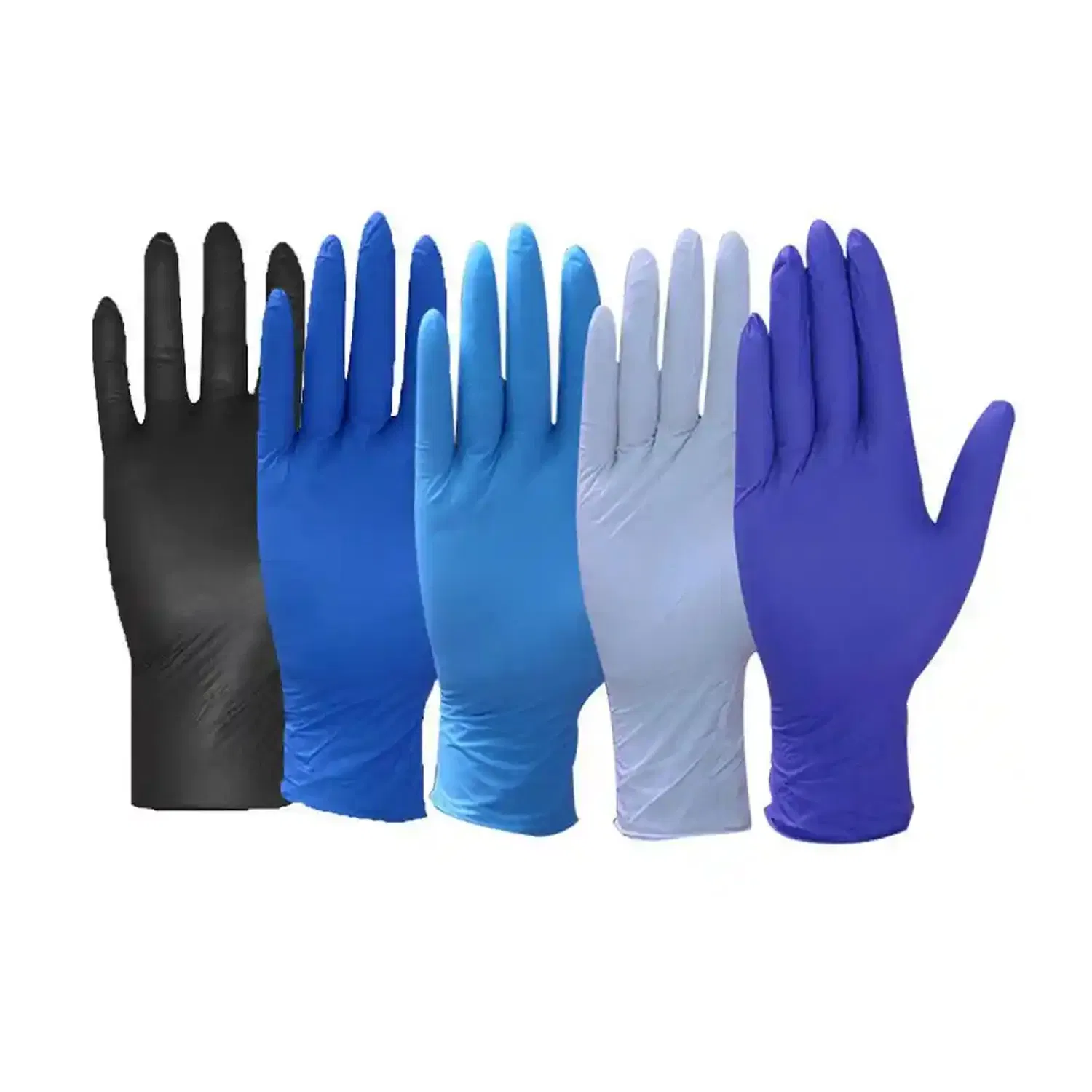 Manufacturer Disposable Examination Blue Nitrile Gloves Powder Free