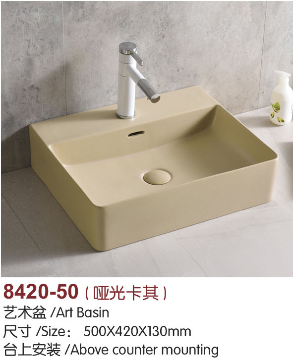 Chaozhou Hot Sale New Arrivel Counter Lavabo Bathroom Art Sink with Colors